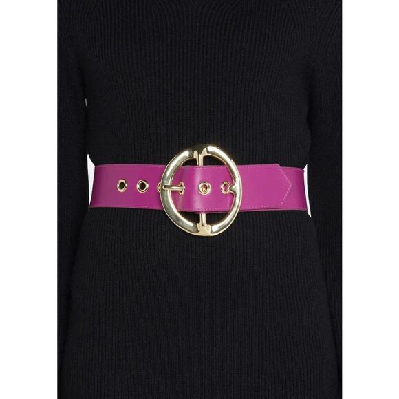 Sergio Hudson Signature Leather Belt - Magenta Size 28 main image 4